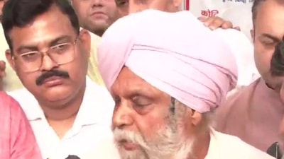 Preet Pal Singh, the father of Delhi BJP leader Tajinder Pal Singh Bagga. (Twitter/ANI) Preet Pal Singh, the father of Delhi BJP leader Tajinder Pal Singh Bagga. (Twitter/ANI)