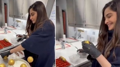 Stills from a video shared by actor Sonam Kapoor. Stills from a video shared by actor Sonam Kapoor.