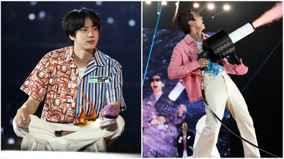 BTS' Jin during the Las Vegas concert.&nbsp;