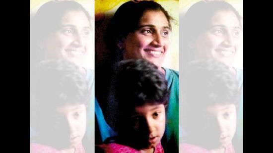 With her daughter Manukriti Pahwa in 1997