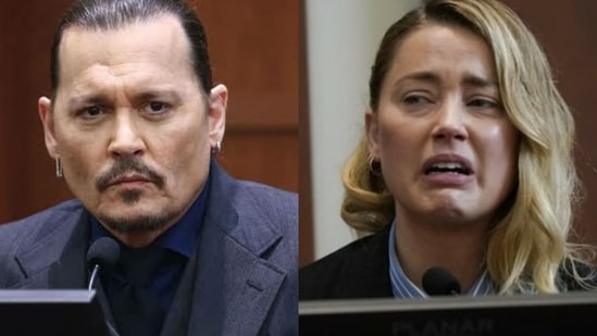 Johnny Depp and Amber Heard seen during their defamation trial.