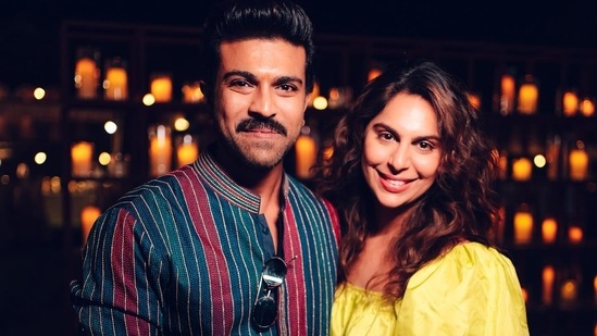 Ram Charan with his wife Upasana Konidela. Ram Charan with his wife Upasana Konidela.
