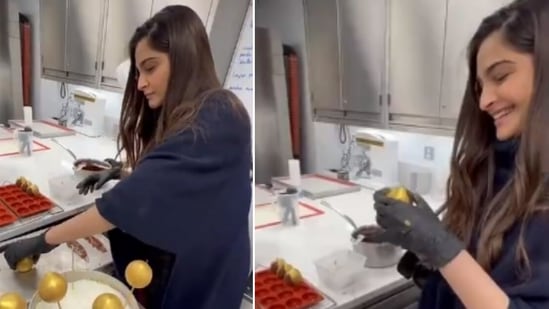 Stills from a video shared by actor Sonam Kapoor.