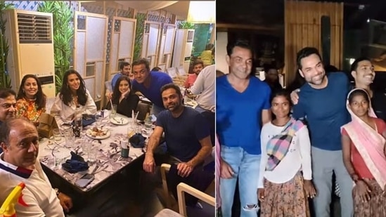 Bobby Deol and Abhay Deol attended a dinner on Thursday.&nbsp;