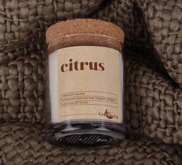 The vegan, all natural soy candles by THE CELESTE CO are great to revive the senses