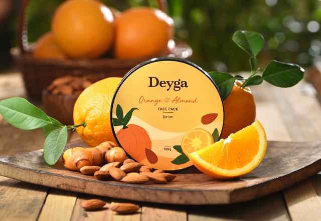 The Orange & Almond face pack from DEYGA is excellent to detan and restore the skin