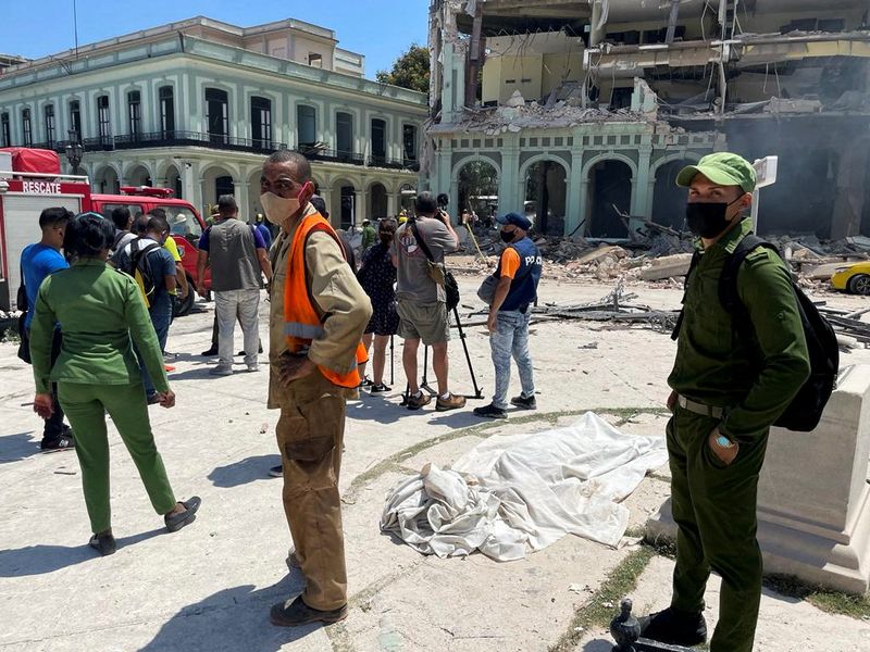 An explosion destroyed the Hotel Saratoga, in Havana, Cuba. (REUTERS)