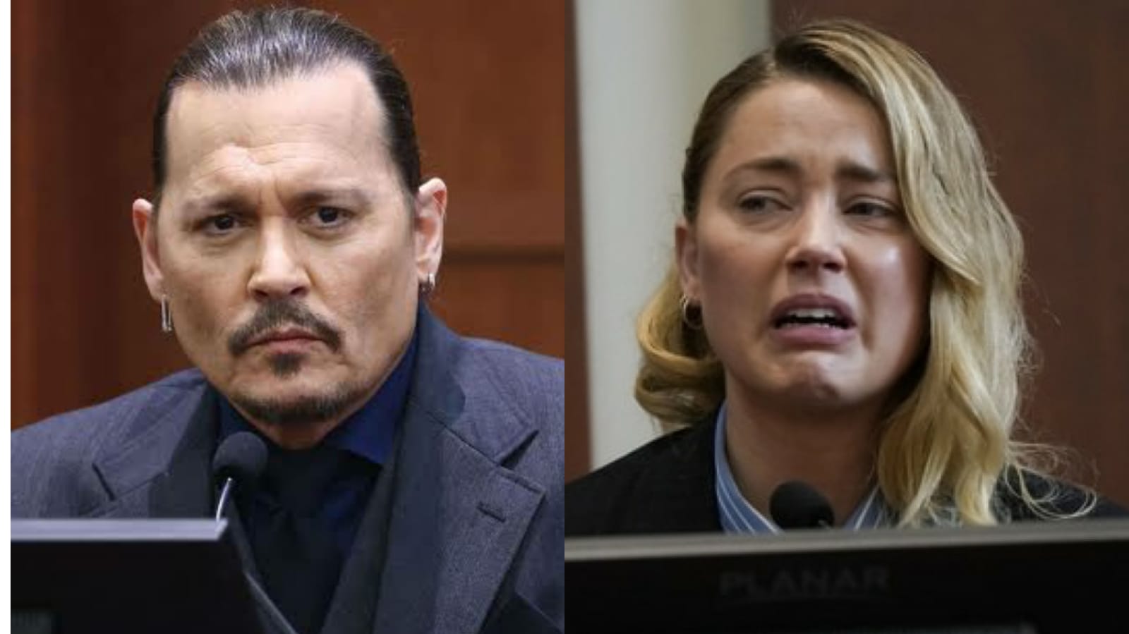 Johnny Depp and Amber Heard seen during their defamation trial. Johnny Depp and Amber Heard seen during their defamation trial.