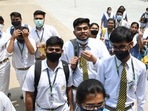 Students coming out from BD Public School after chemistry paper in Patna. (Santosh Kumar/HT Photo)(Santosh Kumar/HT Photo) Students coming out from BD Public School after chemistry paper in Patna. (Santosh Kumar/HT Photo)(Santosh Kumar/HT Photo)