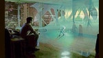 Real and virtual merge in the plot of the 2013 film Her, in which Theodore (Joaquin Phoenix) falls in love with his AI operating system. Here, he plays an immersive video game in this near-future world. Real and virtual merge in the plot of the 2013 film Her, in which Theodore (Joaquin Phoenix) falls in love with his AI operating system. Here, he plays an immersive video game in this near-future world.
