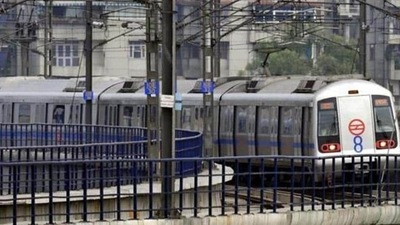 Central Delhi's RK Ashram Marg metro station on blue line to be connected with magenta line. (HT archive) Central Delhi's RK Ashram Marg metro station on blue line to be connected with magenta line. (HT archive)
