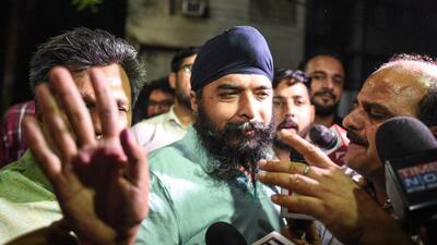 BJP leader Tajinder Pal Singh Bagga, who was picked up from his Janakpuri house by Punjab Police on Friday morning, returned home past midnight (Sanchit Khanna/HT Photo) BJP leader Tajinder Pal Singh Bagga, who was picked up from his Janakpuri house by Punjab Police on Friday morning, returned home past midnight (Sanchit Khanna/HT Photo)