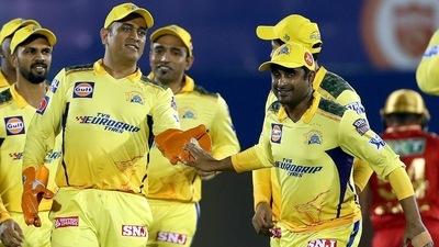 MS Dhoni of Chennai Super Kings celebrates with teammates (PTI) MS Dhoni of Chennai Super Kings celebrates with teammates (PTI)