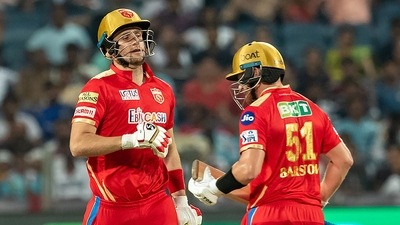 Liam Livingstone and Jiitesh Sharma then got them close to 190. (PTI) Liam Livingstone and Jiitesh Sharma then got them close to 190. (PTI)