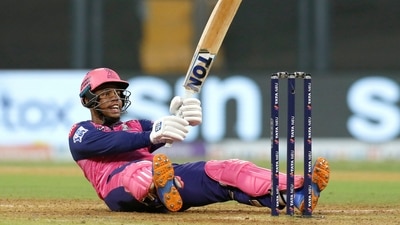 Shimron Hetmyer finished off yet another chase for Rajasthan Royals as they beat the Punjab Kings by 6 wickets at the Wankhede Stadium. (PTI) Shimron Hetmyer finished off yet another chase for Rajasthan Royals as they beat the Punjab Kings by 6 wickets at the Wankhede Stadium. (PTI)