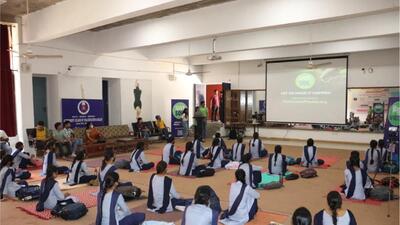 Chandigarh’s Government College of Yoga Education held an interactive session on the save soil movement. (HT Photo) Chandigarh’s Government College of Yoga Education held an interactive session on the save soil movement. (HT Photo)