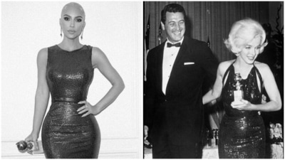 Kim Kardashian wore another Marilyn Monroe dress from 1962 Golden Globes for a quick room shoot after Met Gala: See pics (Instagram/@kimkardashian) Kim Kardashian wore another Marilyn Monroe dress from 1962 Golden Globes for a quick room shoot after Met Gala: See pics (Instagram/@kimkardashian)