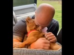 The Instagram video shows the man meeting his dream puppy for the first time on his birthday. (Instagram/@goodnewscorrespondent) The Instagram video shows the man meeting his dream puppy for the first time on his birthday. (Instagram/@goodnewscorrespondent)