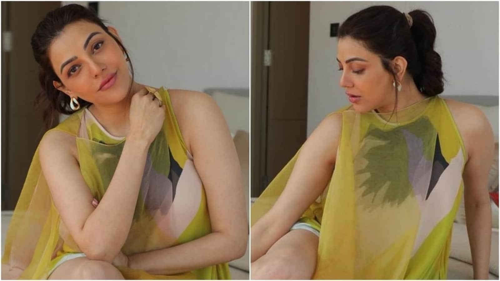 Kajal Aggarwal embraces summer with a dose of sass and style in thigh-slit maxi dress: Check out pics