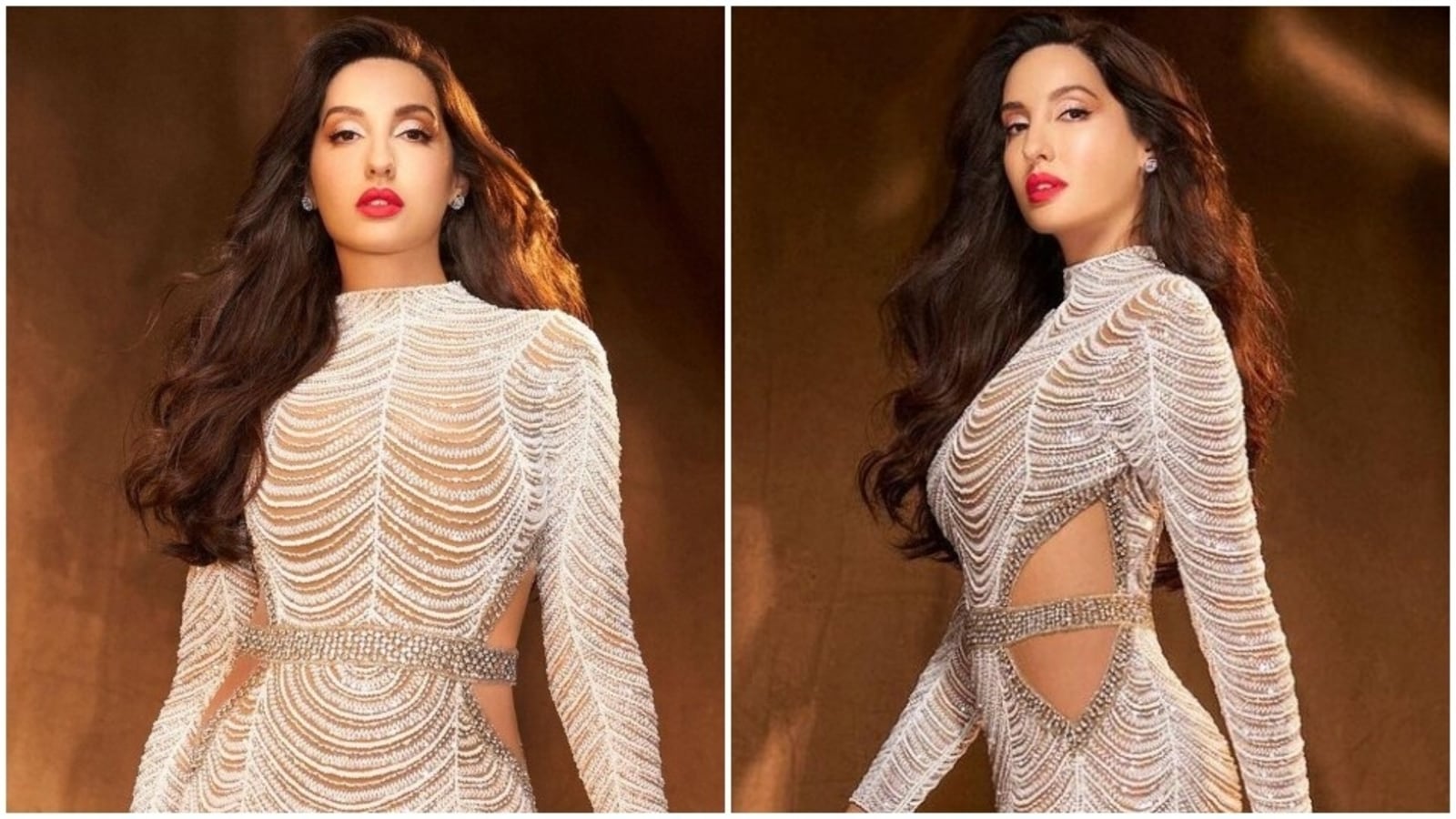 Nora Fatehi Nudes - Nora Fatehi cuts sultry silhouette in shimmering gown worth â‚¹2 lakh: See  pics | Fashion Trends - Hindustan Times