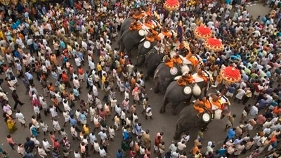 The last day of the Pooram, which is the seventh day, is called 'Pakal Pooram.' Thiruvambadi Sri Krishna Temple and Paramekkavu Bagavathi Temple idols are taken from the Swaraj Round to their respective temples to mark the end of the Pooram celebrations. (Pinterest) The last day of the Pooram, which is the seventh day, is called 'Pakal Pooram.' Thiruvambadi Sri Krishna Temple and Paramekkavu Bagavathi Temple idols are taken from the Swaraj Round to their respective temples to mark the end of the Pooram celebrations. (Pinterest)