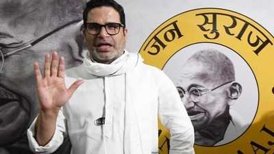 Political strategist Prashant Kishor addressed a press conference at Gyan Bhawan in Patna, Bihar this week.&nbsp; (Santosh Kumar/HT Photo)