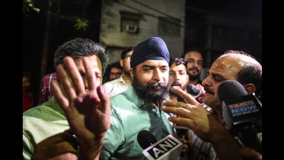 BJP leader Tajinder Pal Singh Bagga in New Delhi,May 7, 2022 (Sanchit Khanna/HT PHOTO) BJP leader Tajinder Pal Singh Bagga in New Delhi,May 7, 2022 (Sanchit Khanna/HT PHOTO)