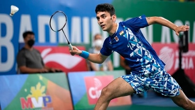 File photo of Lakshya Sen in action (AP/File Photo) File photo of Lakshya Sen in action (AP/File Photo)