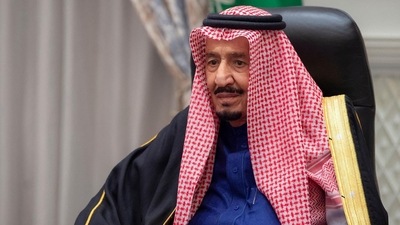 Saudi King Salman bin Abdulaziz during his annual speech at the Shura Council, a top advisory body, in the capital Riyadh. (AFP)
