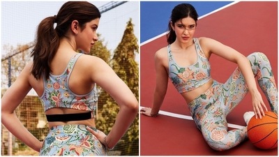 Shanaya Kapoor earlier turned muse for designer Ritu Kumar's activewear collection for her clothing line Label by Ritu Kumar. Shanya posed on a basketball court with a basket as her prop. (Instagram/@shanayakapoor02)