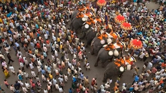 The last day of the Pooram, which is the seventh day, is called 'Pakal Pooram.' Thiruvambadi Sri Krishna Temple and Paramekkavu Bagavathi Temple idols are taken from the Swaraj Round to their respective temples to mark the end of the Pooram celebrations.(Pinterest)