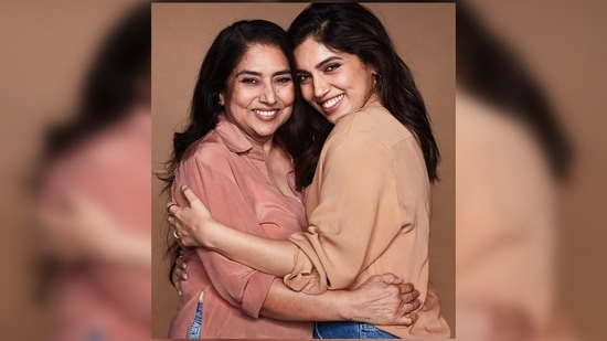 Bhumi Pednekar: The bold and beautiful Bhumi who has gained popularity for her unique roles in films, shared a picture with her mom Sumitra Hooda Pednekar where the mother-daughter duo can be seen twinning in tanned shirts. She wrote, "Maa. The only meaning of god to me. #HappyMothersDay."(Instagram/@bhumipednekar)