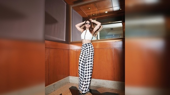 Fatima Sana Shaikh's outfit is by Nikhil Thampi in collaboration with Crimsoune Club.(Instagram/@fatimasanashaikh)
