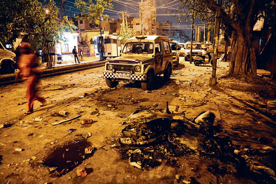 At Jahangirpuri, after the April 16 clashes. (Sanchit Khanna /HT PHOTO) At Jahangirpuri, after the April 16 clashes. (Sanchit Khanna /HT PHOTO)