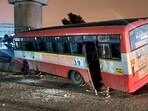 Bus accident site in kengeri area of Bengaluru