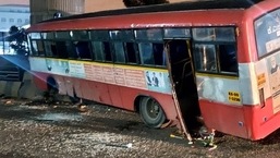 Bus accident site in Kengeri area of Bengaluru