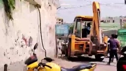 Visuals from Shaheen Bagh Police Station. (ANI Twitter)