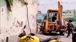 Visuals from Shaheen Bagh Police Station. (ANI Twitter)