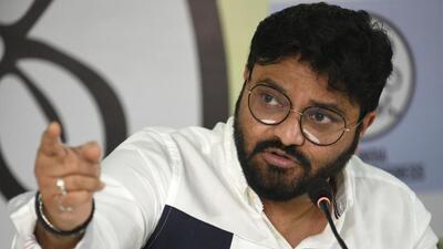 Babul Supriyo left the BJP last year after being dropped from the Modi government and joined Bengal’s ruling Trinamool Congress in September. He was elected from the Ballygunge assembly seat in Kolkata last month. (HT PHOTO.)