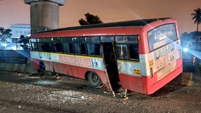 Bus accident site in kengeri area of Bengaluru