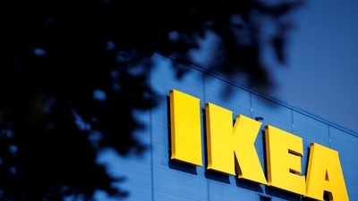 The company's logo is seen outside of an IKEA Group store in Saint-Herblain near Nantes, France. (REUTERS)