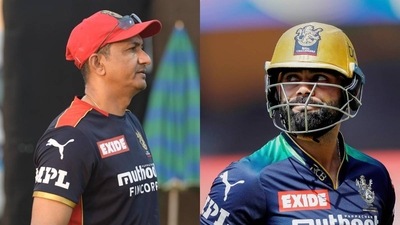 RCB coach Sanjay Bangar; Virat Kohli RCB coach Sanjay Bangar; Virat Kohli