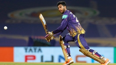Venkatesh Iyer returned to the top of the order for KKR (PTI) Venkatesh Iyer returned to the top of the order for KKR (PTI)