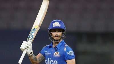 Ishan Kishan scored his third half century of the season. (PTI) Ishan Kishan scored his third half century of the season. (PTI)