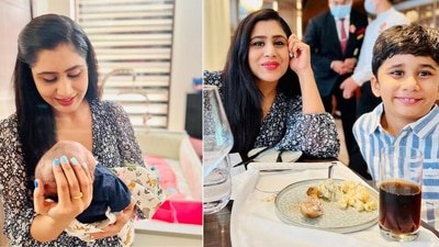Ghazal Alagh shares pics with sons Agastya and Ayaan on Mother's Day. Ghazal Alagh shares pics with sons Agastya and Ayaan on Mother's Day.