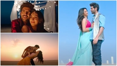 Kartik Aaryan and Kiara Advani in stills from Bhool Bhulaiyaa 2 song Hum Nashe Mein Toh Nahin.