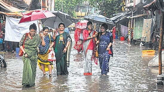 Heavy rain battered Kolkata and its adjoining districts on Monday morning. (PTI)