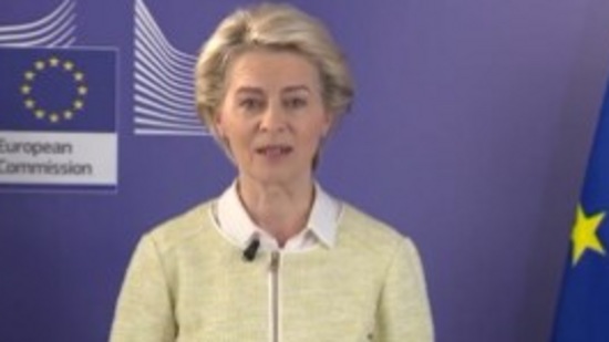 EU chief Ursula von der Leyen delivered a video address on Europe day.&nbsp;((Twitter) )