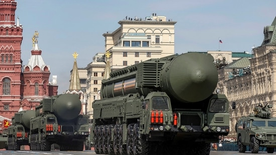 FILE PHOTO: Russian military vehicles, including Yars intercontinental ballistic missile systems, drive in Red Square during a rehearsal for a military parade marking the anniversary of the victory over Nazi Germany in World War Two in central Moscow.&nbsp;(REUTERS)