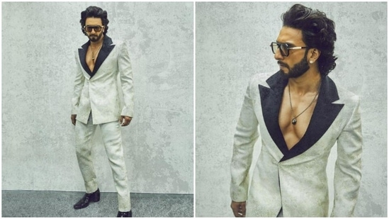Ranveer Singh’s sartorial sense of fashion always manages to make us drool. The actor, on Monday, brushed our blues away with a set of pictures of himself from one of his recent fashion photoshoots. This time, Ranveer unleashed his charm in a monochrome suit. Take a look at his pictures here.(Instagram/@ranveersingh)
